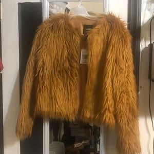 Golden brown Faux fur jacket